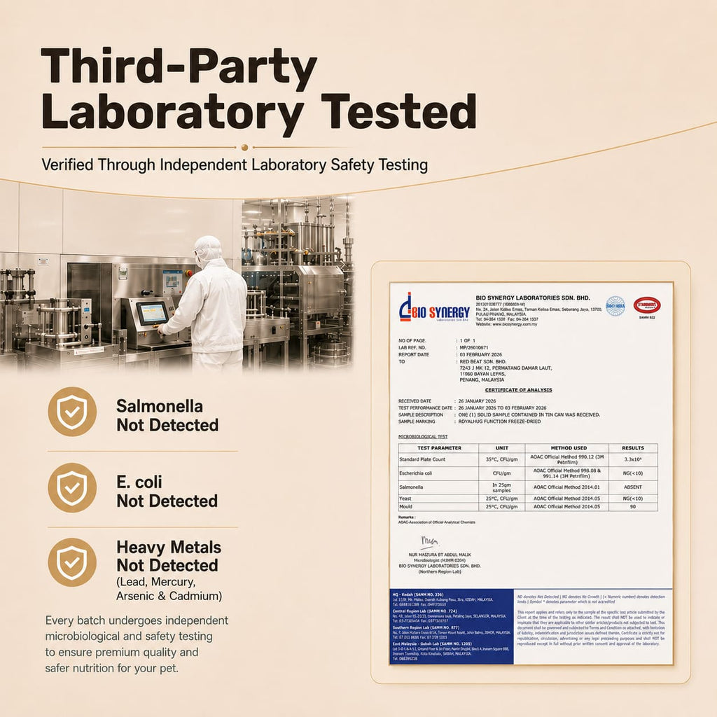 RoyalHugge Freeze-Dried Veggies and Fruit third-party laboratory safety test