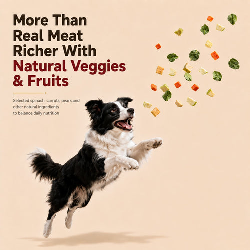 RoyalHugge freeze-dried meat, vegetable and fruit cubes for balanced pet nutrition