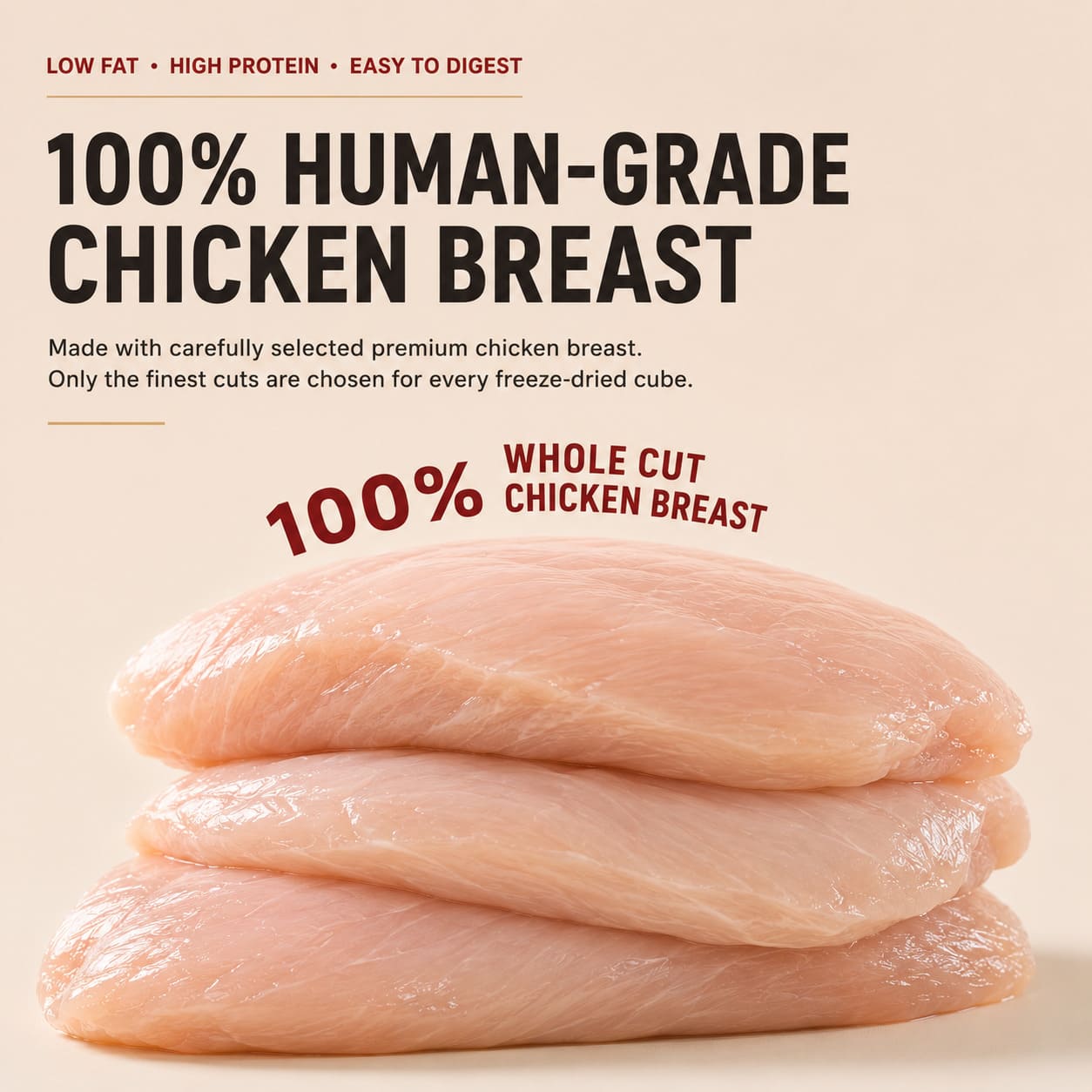 RoyalHugge Whole Cut Chicken made from 100 percent human-grade chicken breast
