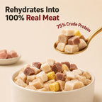 RoyalHugge Whole Cut Meat rehydrated with 75 percent crude protein
